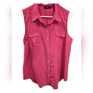 Apt. 9 Sleeveless Button-Front Blouse in Pink Xl